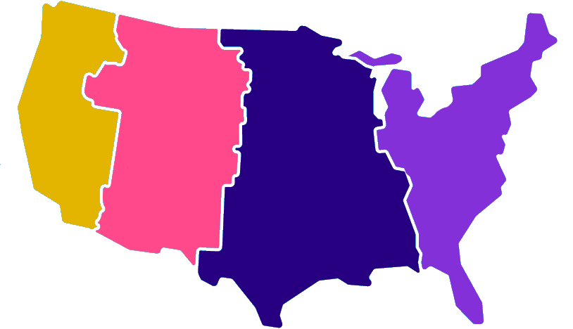 US Timezones Map